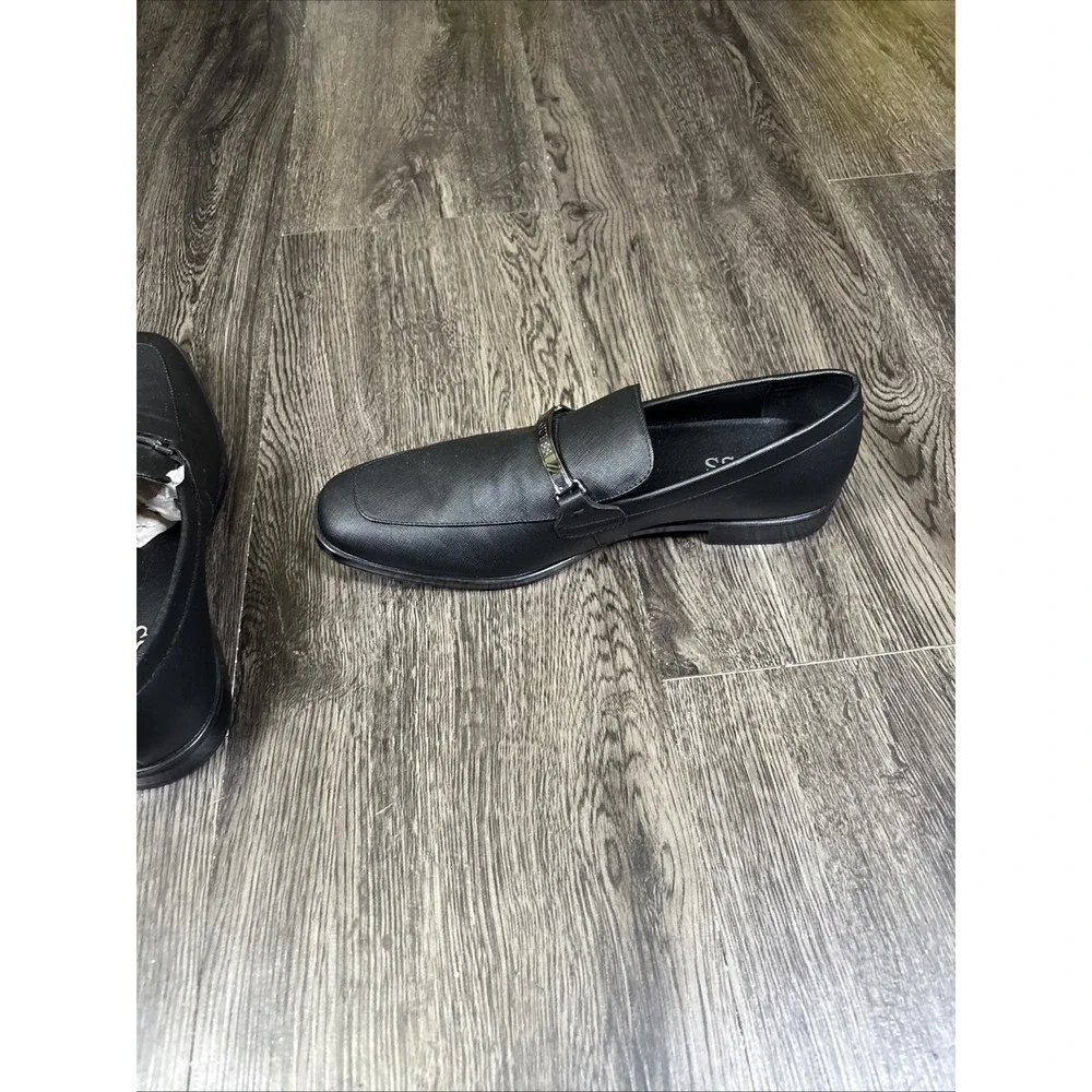 Guess Slip On Loafers Men's 10.5 Black Square Toe Dress Shoes